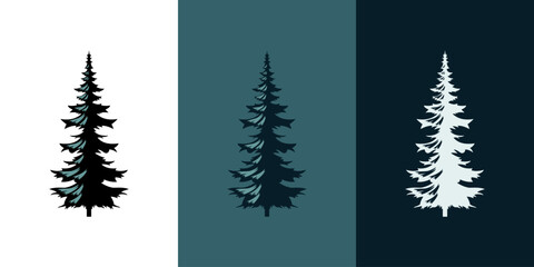 Spruce icon pine tree abstract silhouette isolated graphic