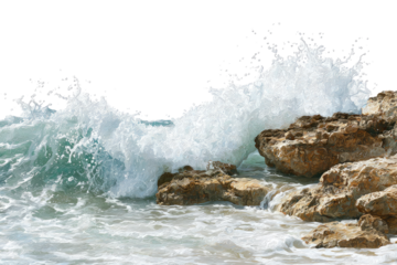 Ocean wave crashing over rocks