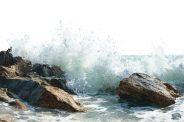 Ocean waves crashing over rocks