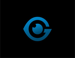 Blue eye graphic design logo