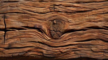 Naklejka premium Textured wooden surface with intricate patterns and natural imperfections, showcasing beauty of aged wood. rich brown tones and unique grain create warm and rustic feel