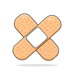 Vector of medical plaster for wounds. The illustration style is clean and pleasant, suitable for modern web designs, posters, or UI illustrations