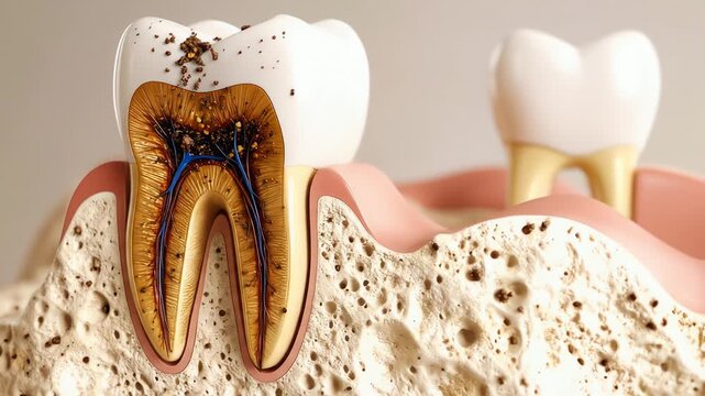 Tooth cross section anatomy illustration