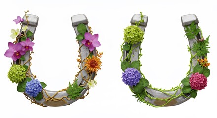 Decorative floral horseshoe design
