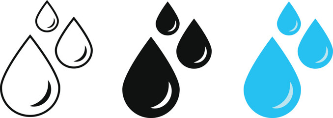 Blue water drop icon. clean water and hydration concepts. environmental protection and conservation.  water drop icon image
