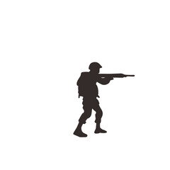silhouette of armed soldier