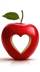 Obraz premium Red with a heart-shaped cutout.