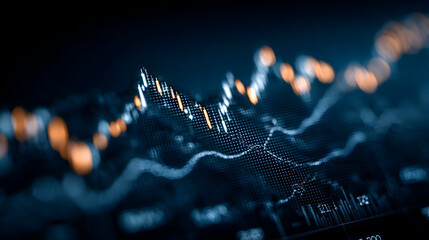 Stock market and trading, digital graph