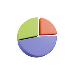 Obraz premium 3D Illustration Of A Colorful Pie Chart Diagram With Three Segments Isolated