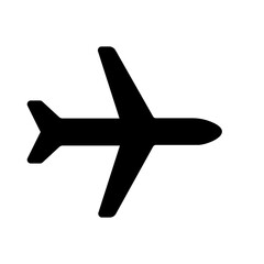 plane silhouette isolated on transparent background 