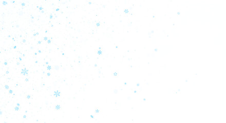 Light Blue Snowflakes Scattered with Varying Density and Intricate Designs.