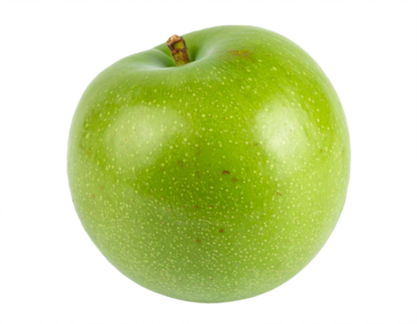 Fresh, vibrant green apple with subtle freckles, perfect for healthy eating and culinary inspiration.