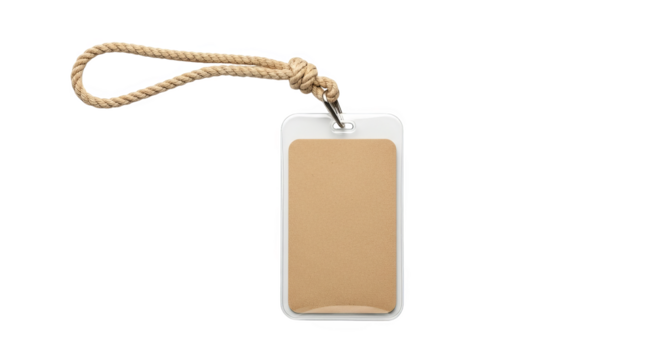 Blank Name Tag With Rope Lanyard