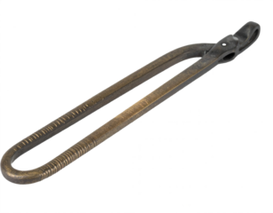 Rugged antique brass carabiner clip with textured grip for outdoor adventure and secure fastening