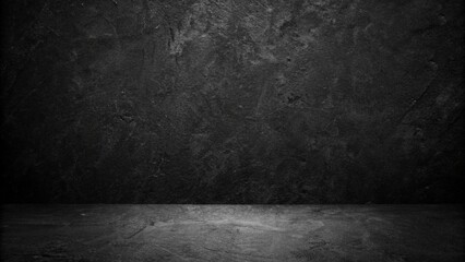 Dark Moody Stone Wall and Floor Background:  Dramatic Textured Studio Setting for Product Photography