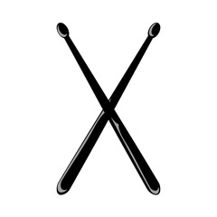 drum stick silhouette isolated on transparent background 