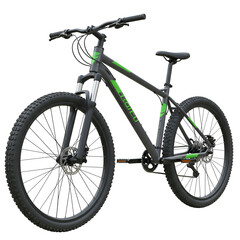 Obraz premium 3D Render of a Mountain Bike Against Isolated Background with Green Highlights