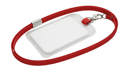 Blank Red Lanyard Id Card Mockup