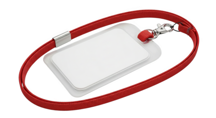 Blank Red Lanyard Id Card Mockup