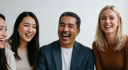 Group of People Laughing Smiling and Happy Together.