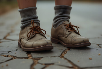 Naklejka premium boots on the ground