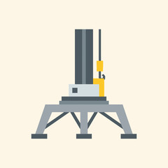 Illustration of a drilling rig or industrial machine against a light background.
