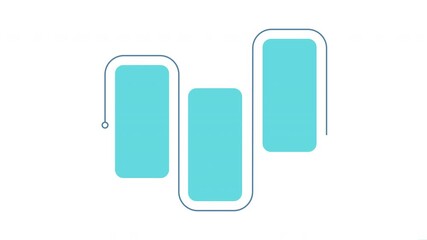 Medical data blue rectangle infographic 5 steps template animation. Sequence options HD video. Animated blank diagram visualization. Process layout empty design element. Motion graphics - Powered by Adobe