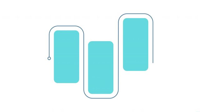 Medical data blue rectangle infographic 5 steps template animation. Sequence options HD video. Animated blank diagram visualization. Process layout empty design element. Motion graphics