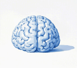 Synapse Bloom Brain isolated watercolor vector illustration svg