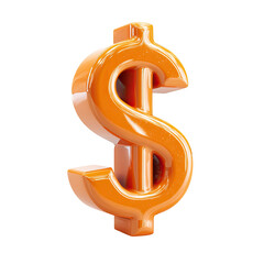 3D rendered, glossy orange dollar sign (1)