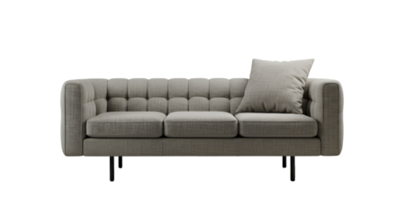 3D Render of a Luxurious Sofa in Beige With a Transparent Isolated Background