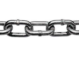 Obraz premium Strong metal chain links close up black background, Isolated On Transparent Background, Png, Cut Out