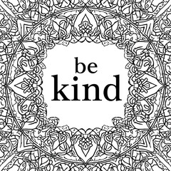  adult coloring book style Be Kind