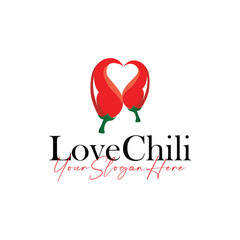 chili logo design illustration template garden plant results as food ingredients hot chili