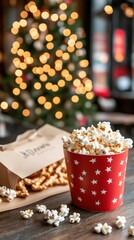 Popcorn and pretzels holiday treats festive snack