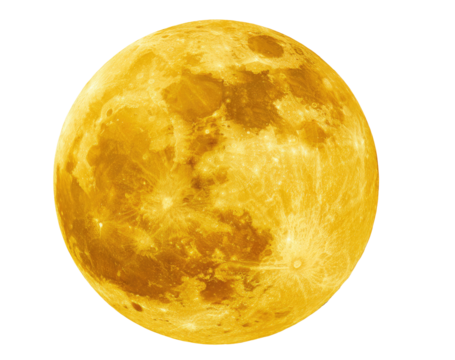 Full golden moon against black backdrop