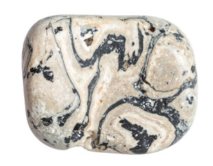 Striking natural stone with unique black and white swirling patterns, perfect for design inspiration