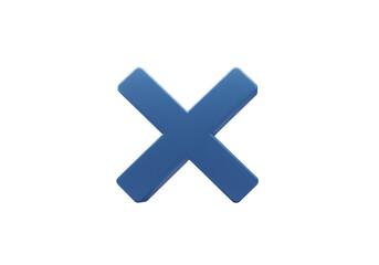 Obraz premium 3D Rendered Blue Cross Symbol Isolated On Transparent Background