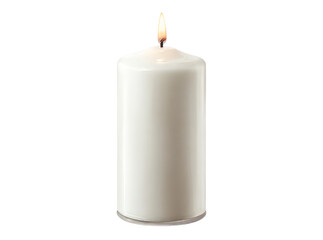 Single white candle burning brightly isolated on black background, Isolated On Transparent Background, Png, Cut Out