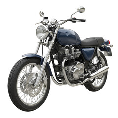 3D Rendered Blue Motorcycle Isolated on Transparent Background