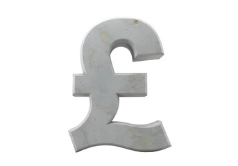 Obraz premium 3D Rendered Concrete Pound Symbol Isolated On Transparent Background