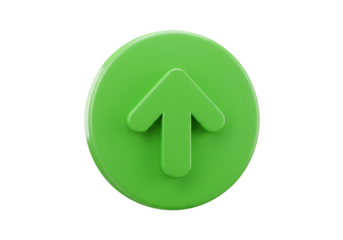 3D Rendered Green Arrow Icon Pointing Up Isolated on Black Background