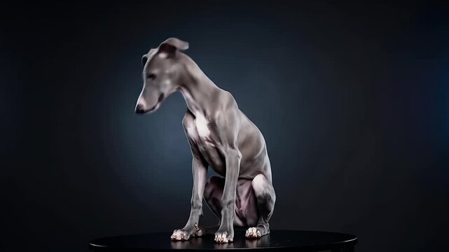 Whippet puppy portrait studio shot