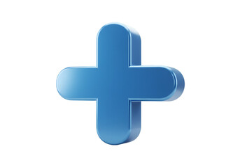 Fototapeta premium 3D Rendered Blue Plus Sign Isolated On Transparent Background