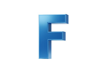 3D Rendered Blue Letter F Isolated On Transparent Black Background