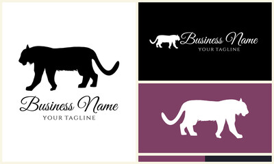 Obraz premium Tiger Silhouette Logo Design. (1)