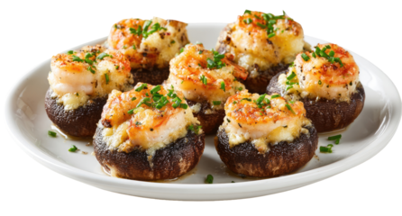 Stuffed mushrooms with shrimp, cheese filling