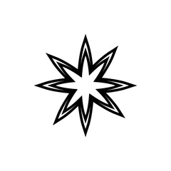 Fototapeta premium Star clip art design on plain white transparent isolated background for card, shirt, hoodie, sweatshirt, apparel, card, tag, mug, icon, poster or badge