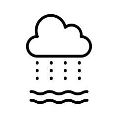 Vector black line icon for Rain