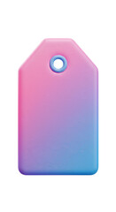 3D Rendered Gradient Tag Isolated On Transparent Background